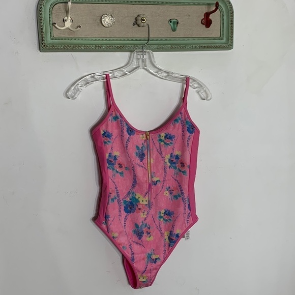 Loveshackfancy X Beach Riot Cheryl One Piece swimsuit small pink floral nwot - Picture 2 of 9